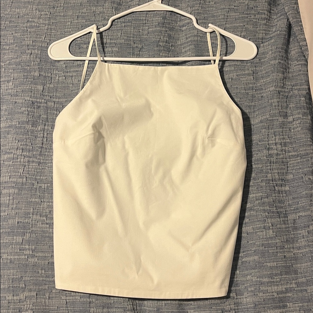Anthropologie White Halter Top